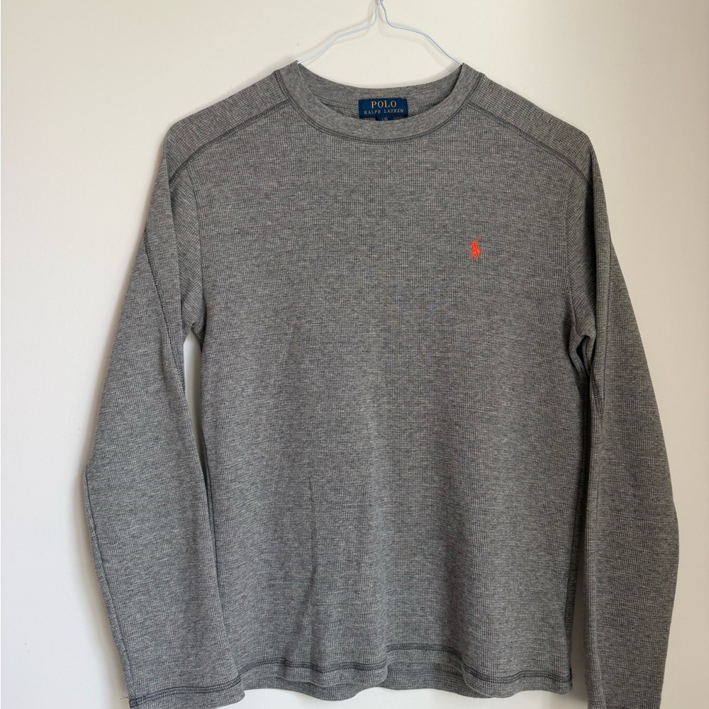 Boys Polo by Ralph Lauren Waffle-knit Long Sleeve Tee